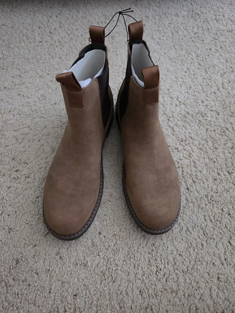 Portland Boot Company Men's Chelsea‎ Boots Size 13 Tan Faux Suede Casual Ankle
